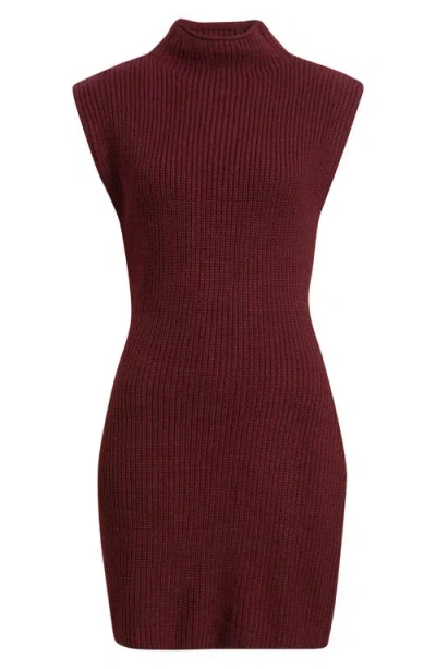 En Saison Nathalia Rib Sweater Dress In Burgundy