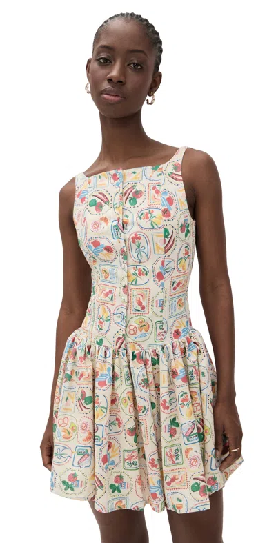 En Saison Nayeli Mini Dress Linen Red Multi