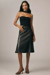 En Saison Nelly Faux-leather A-line Midi Skirt In Black