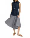 En Saison Nicola Midi Dress In Denim In Blue