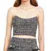 En Saison Noelle Bustier Top In Black & White Tweed In Black