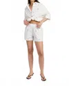 En Saison Novelty Embroidered Shirt In White Pink Multi In Multi