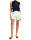 En Saison Oaklynn Shorts In White In Blue