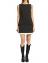 En Saison Octavia Mini Dress In Dark Grey In Black