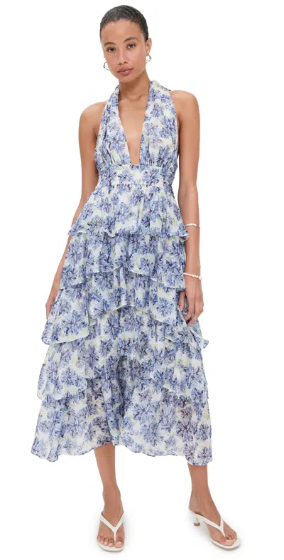 En Saison Odessa Maxi Dress Ivory Blue Multi