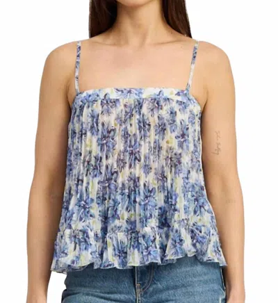 En Saison Odessa Sleeveless Top In Ivory Blue Multi
