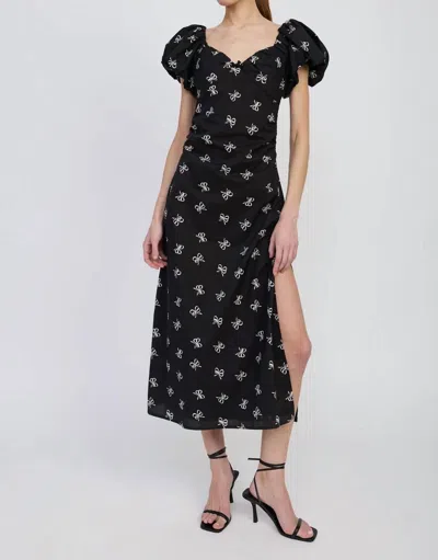 En Saison Ophelia Midi Dress In Black Natural