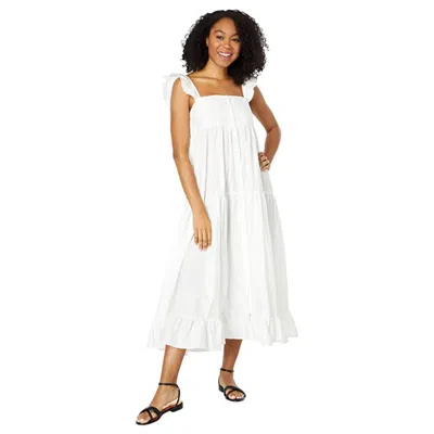 En Saison Pathways Midi Dress White Square Neck Tiered Frog225