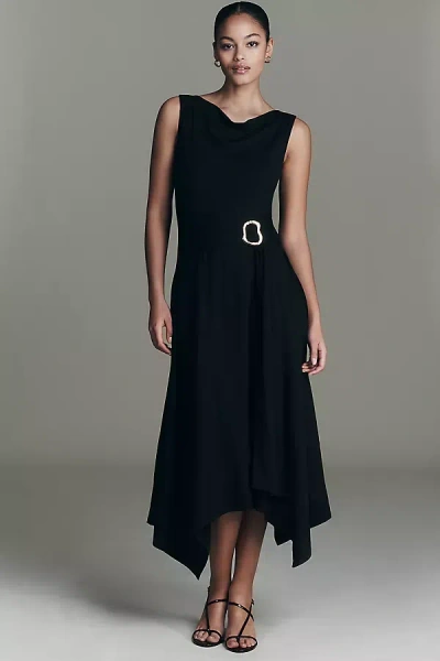 En Saison Piper Knit Sleeveless Midi Dress In Black