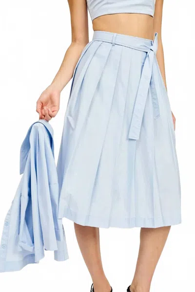 En Saison Pleated Skirt In Sky Blue