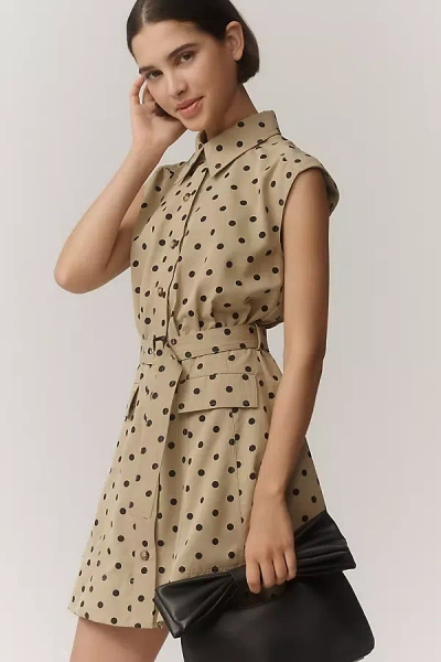 En Saison Polka Dot Mini Dress In Brown