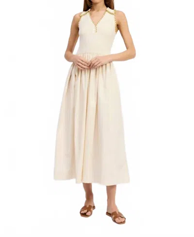 En Saison Rosalie Midi Dress In Beige In Gold