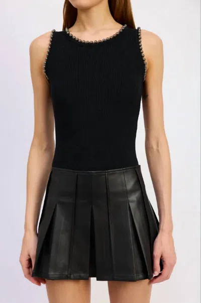 En Saison Roza Knit Bodysuit In Black