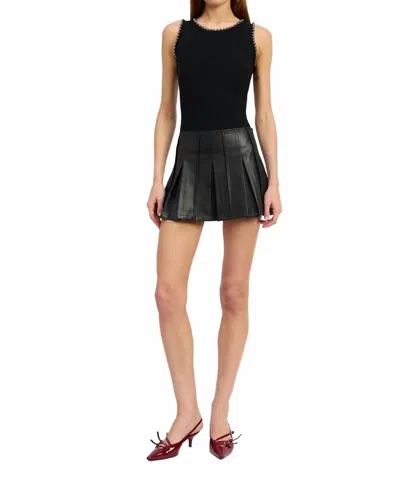 En Saison Roza Knit Bodysuit In Black In Brown