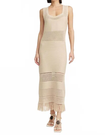 En Saison Ruby Crochet Midi Dress In Natural In White
