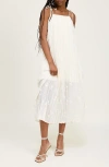 En Saison Sadie Floral Embroidery Midi Dress In Ivory