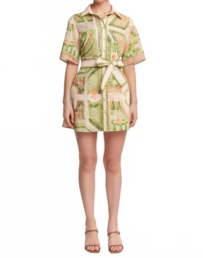 En Saison Sariyah Mini Shirt Dress In Multicolor In Green