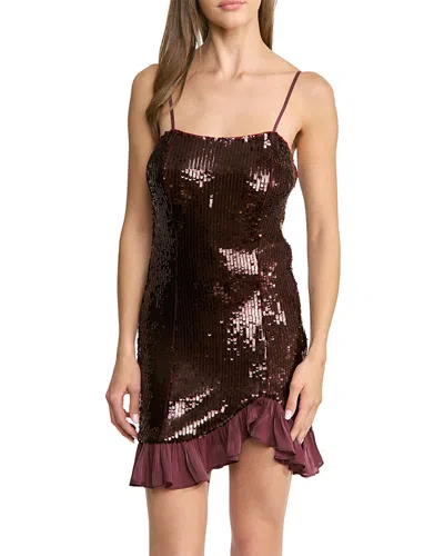 En Saison Sasha Sequin Mini Dress In Burgundy
