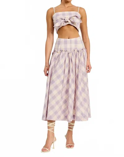 En Saison Savoy Midi Skirt In Purple In Pink