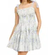 En Saison Scarlet Floral Tie Strap Cotton Minidress In Multi