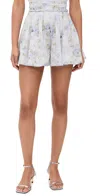 En Saison Scarlet Floral Tie Strap Cotton Minidress In Blue Sage Floral