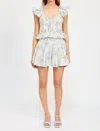 En Saison Scarlet Shorts In Blue Sage Floral
