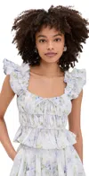 En Saison Scarlet Top Blue Sage Floral In Blue Sage Floral