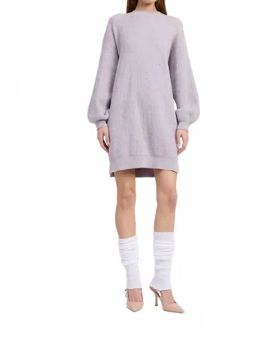 En Saison Sequin Knit Mini Dress In Grey In Purple
