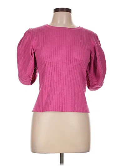 Pre-owned En Saison Short Sleeve Top Pink Boatneck Tops