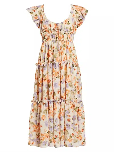 En Saison Sibyl Midi Dress In Floral Multi
