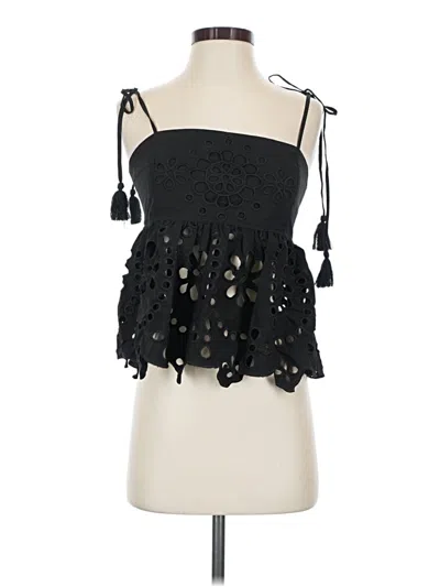 Pre-owned En Saison Sleeveless Top Black Strapless Neckline Tops