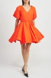 En Saison Sonnet Flared Mini Dress In Tomato Red
