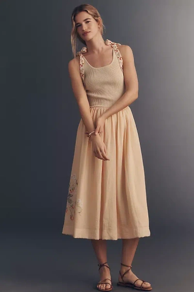 En Saison Strawberry Midi Dress In Yellow