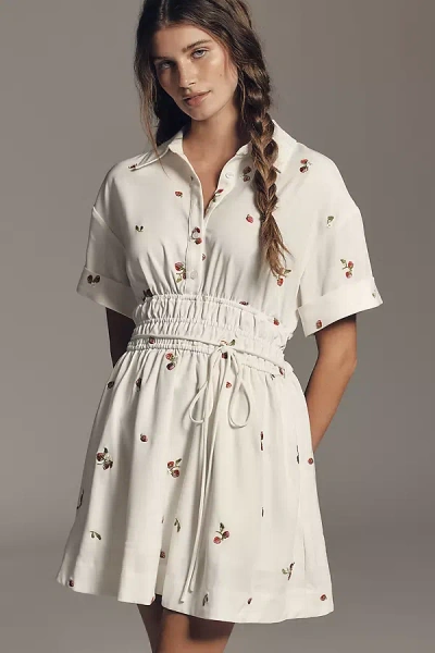 En Saison Strawberry Mini Dress In White