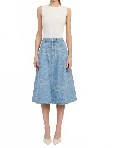 En Saison Tarak Midi Skirt In Blue