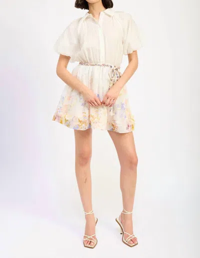EN SAISON TAYLORANN MINI DRESS IN IVORY VIOLET ORANGE