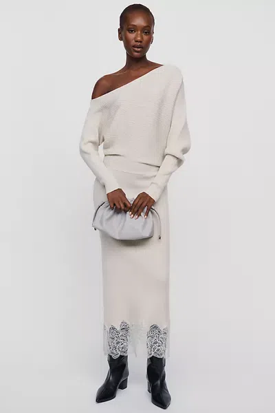 En Saison Tori Off Shoulder Knit Midi Dress In Neutral