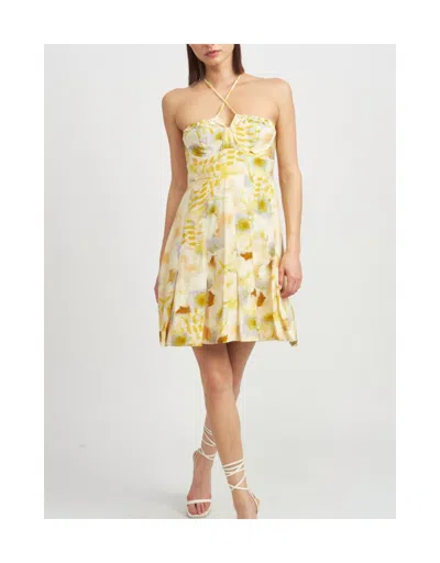 En Saison Torrey Dress In Yellow Combo