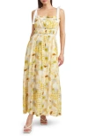 En Saison Torrey Midi Dress In Yellow Combo