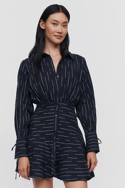 En Saison Tricia Mini Shirtdress In Blue