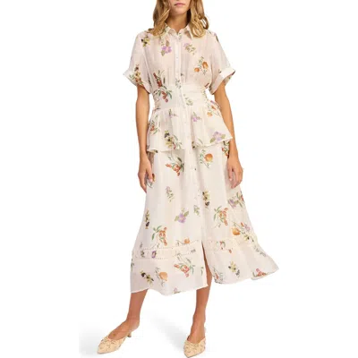 En Saison Tulsa Floral Tiered Shirtdress In Multi