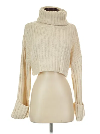 Pre-owned En Saison Turtleneck Sweater In Ivory