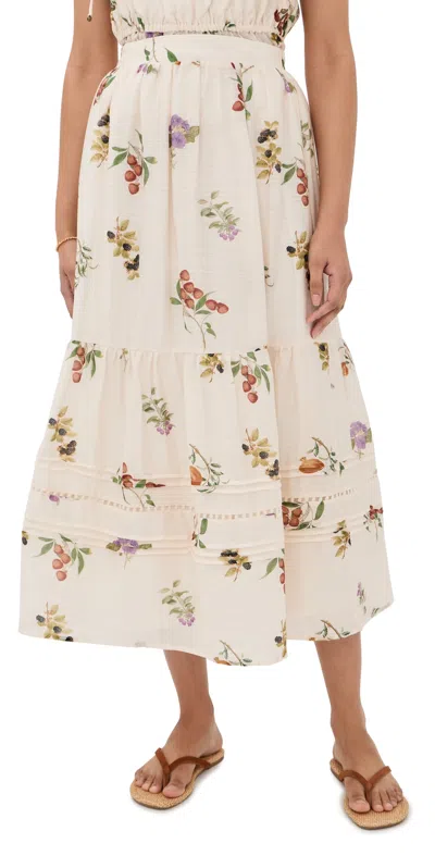 En Saison Tusla Maxi Skirt Ivory Multi