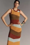 En Saison Vienna Sleeveless Slim Midi Dress In Multi