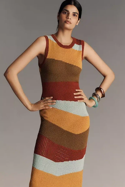 En Saison Vienna Sleeveless Slim Midi Dress In Multi