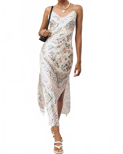 En Saison Alaia Sleeveless Slip Maxi Dress In Ivory Multicolor In White