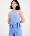 En Saison Women's Amelie Striped Peplum Top In Multi