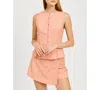 En Saison Amira Low Rise Skort In Orange Crush In Orange Crush