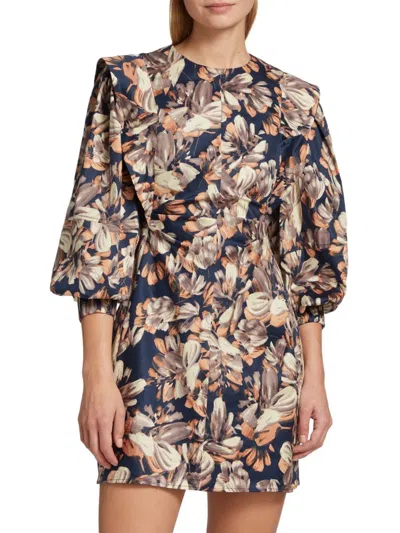 En Saison Women's Arabella Floral Cotton Minidress In Navy Blush