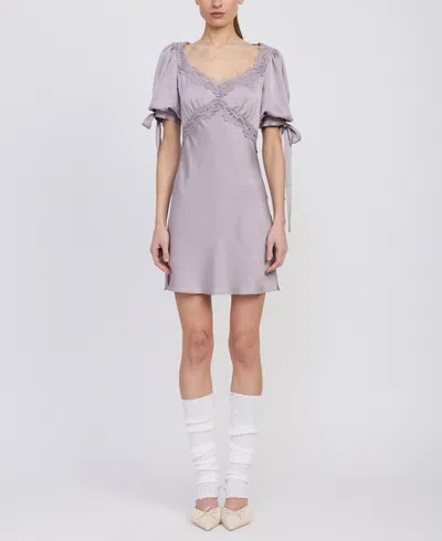En Saison Women's Aracella Scoop Neck A-line Mini Dress In Purple